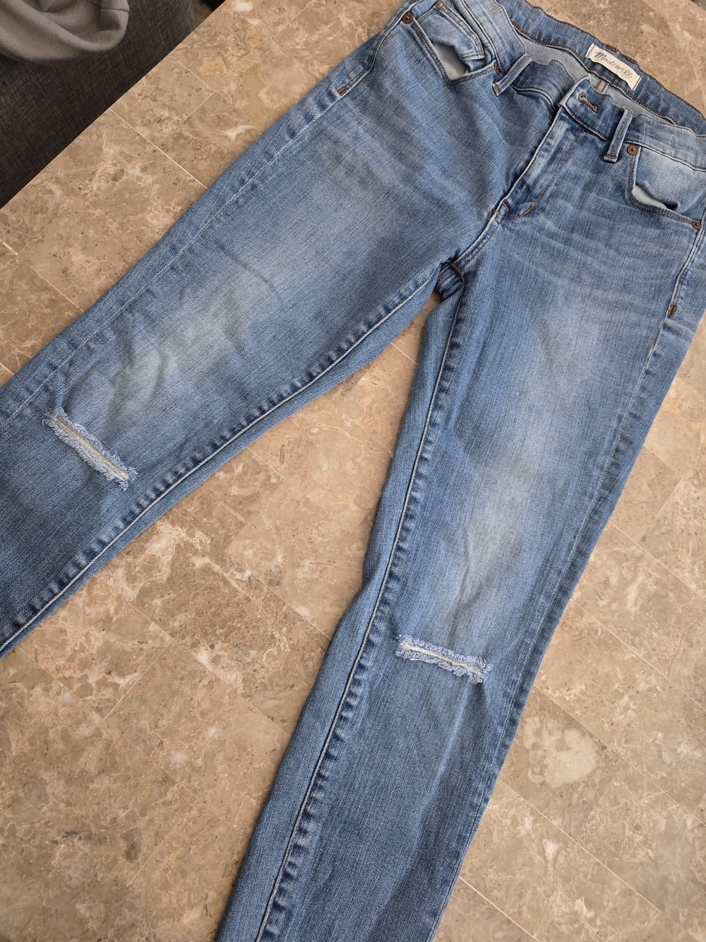 Madewell High-Rise Blue Ripped Skinny Jeans Sz 28 - Picture 7 of 7